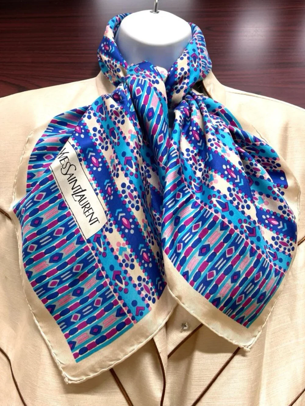 Yves Saint Laurent YSL  Silk Satin Scarf 31